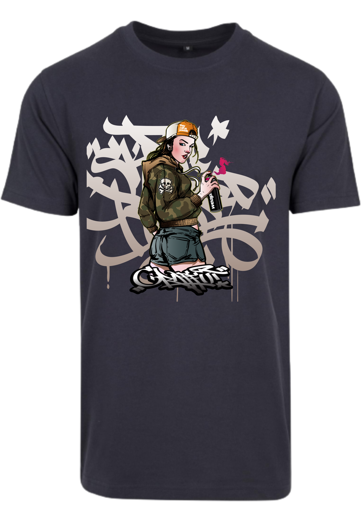 Herren T-Shirt dem beeindruckenden Sprayerin Aufdruck