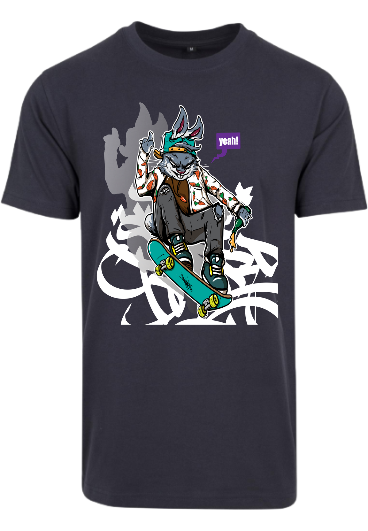 Herren T-Shirt mit verspielten Skater-Bunny Aufdruck