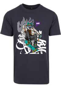 Herren T-Shirt mit verspielten Skater-Bunny Aufdruck