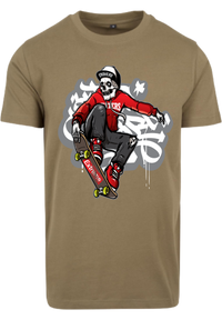 Herren T-Shirt mit Skelett-Skater Aufdruck