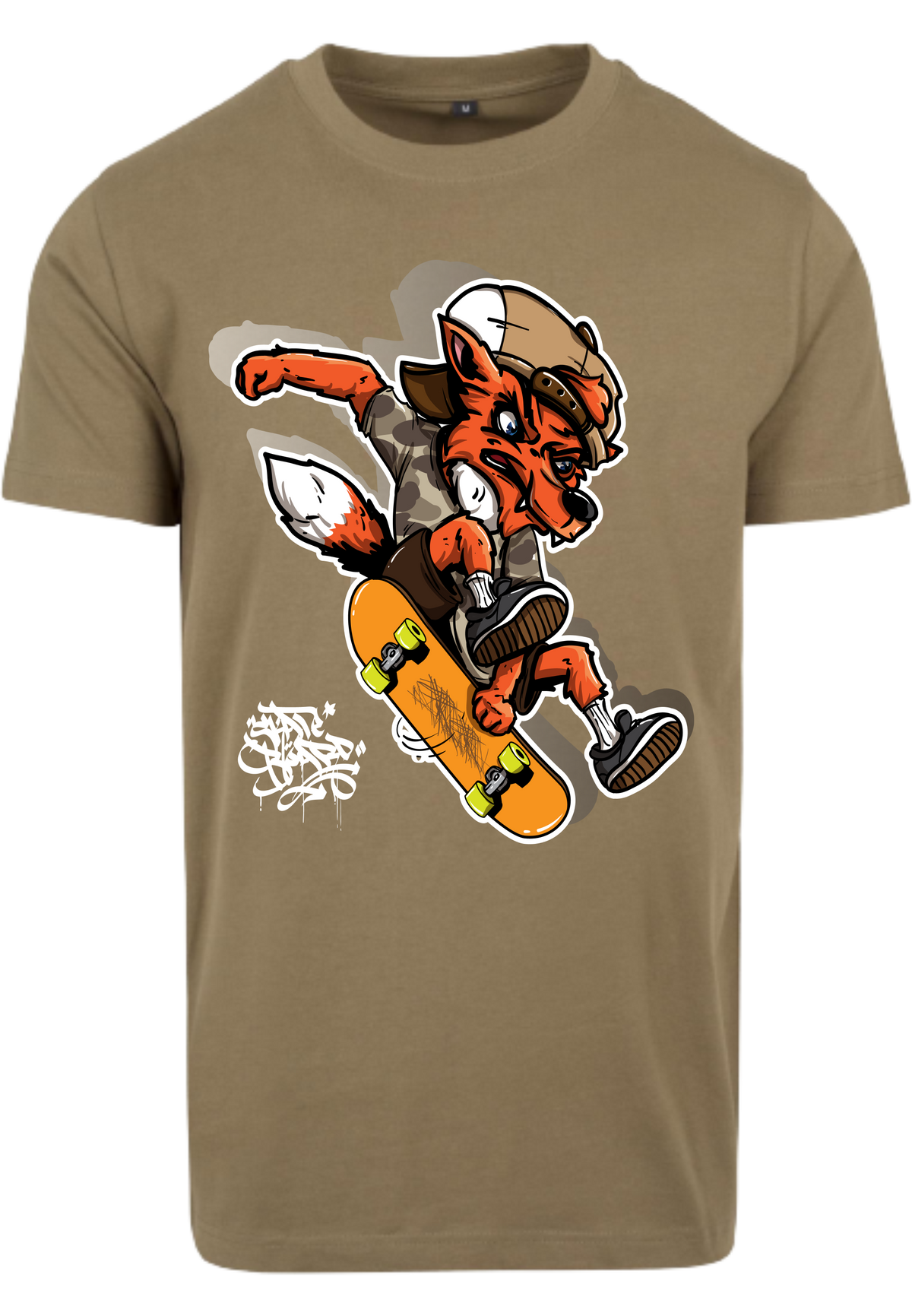 Herren T-Shirt mit coolen Skater-Fuchs Aufdruck