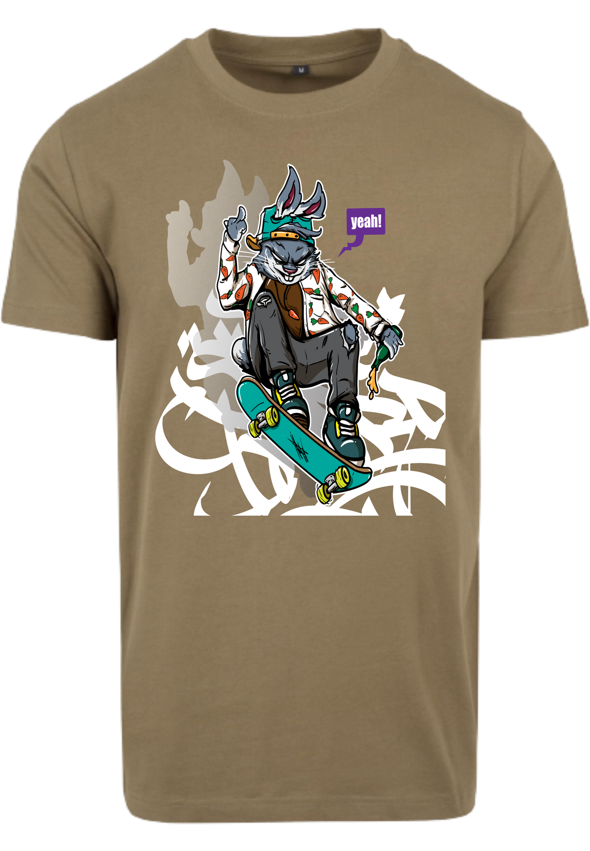Herren T-Shirt mit verspielten Skater-Bunny Aufdruck