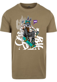 Herren T-Shirt mit verspielten Skater-Bunny Aufdruck