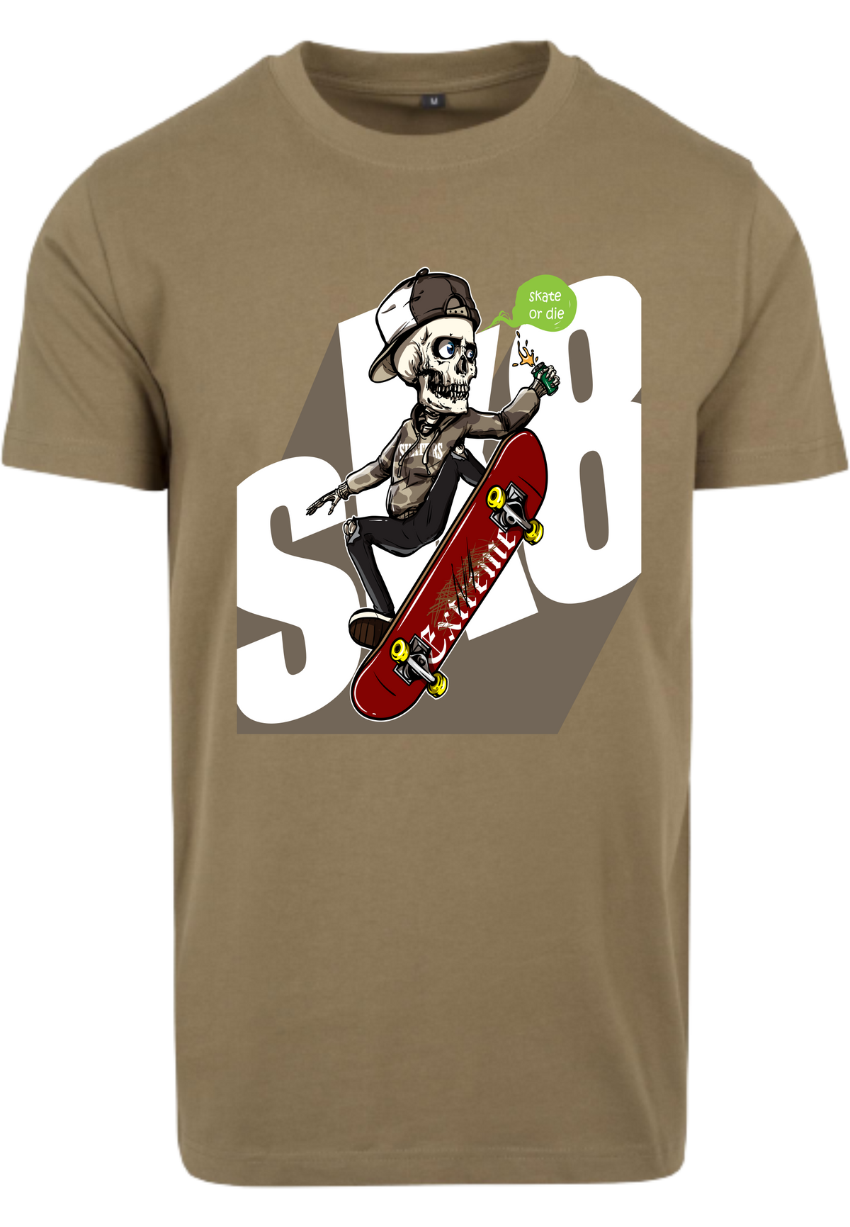 Herren T-Shirt mit einzigartigen Skelett-Skater Aufdruck