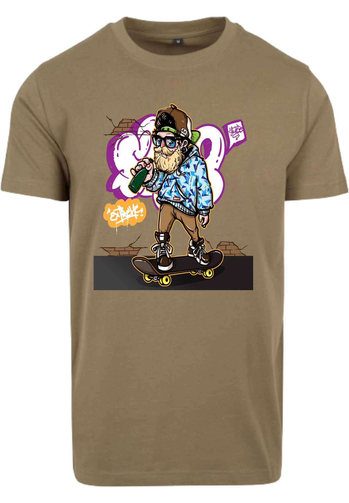 Herren T-Shirt mit lässigen Skateboardfahrer Aufdruck