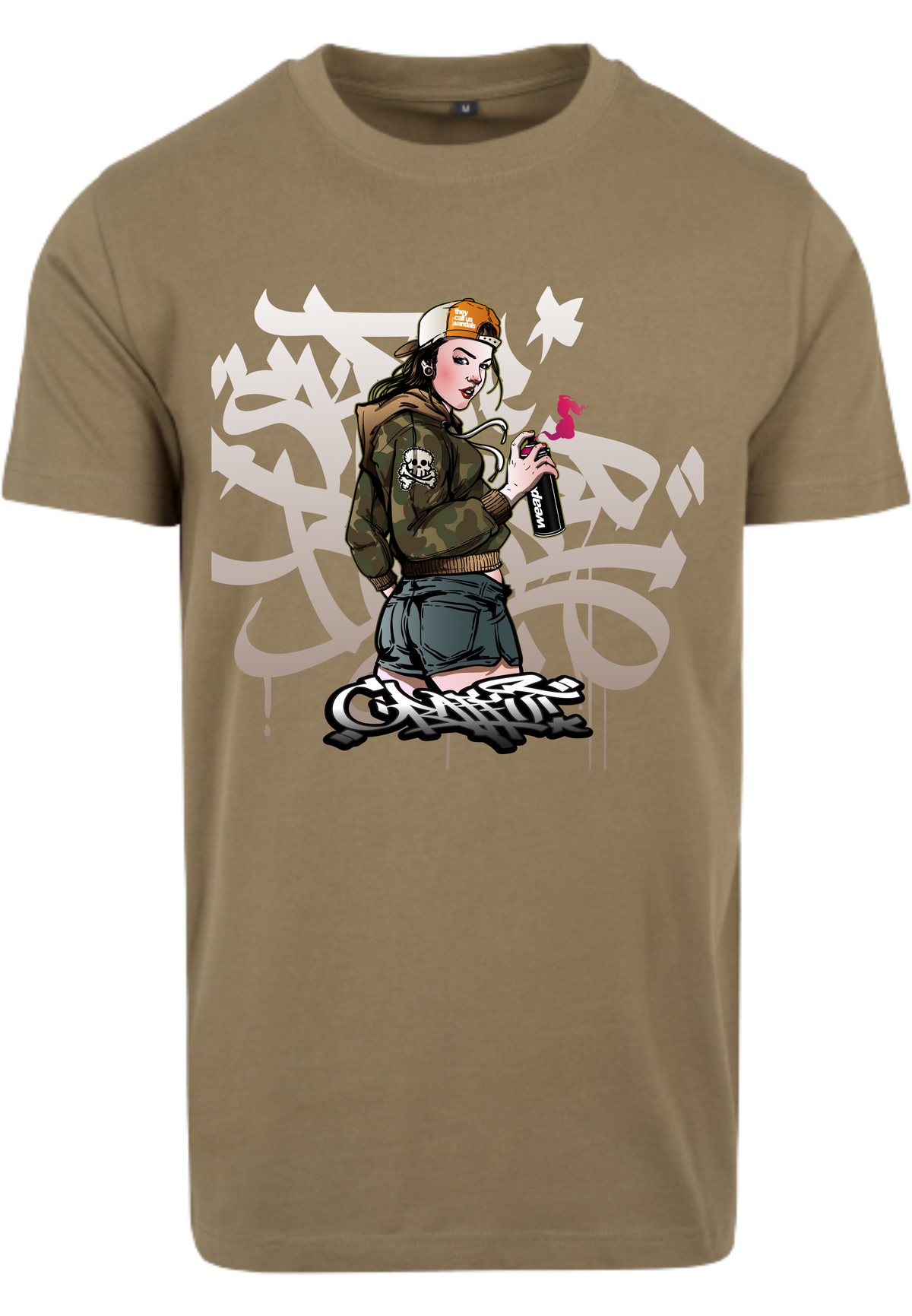 Herren T-Shirt dem beeindruckenden Sprayerin Aufdruck