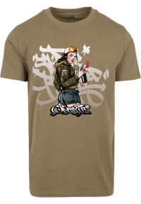 Herren T-Shirt dem beeindruckenden Sprayerin Aufdruck