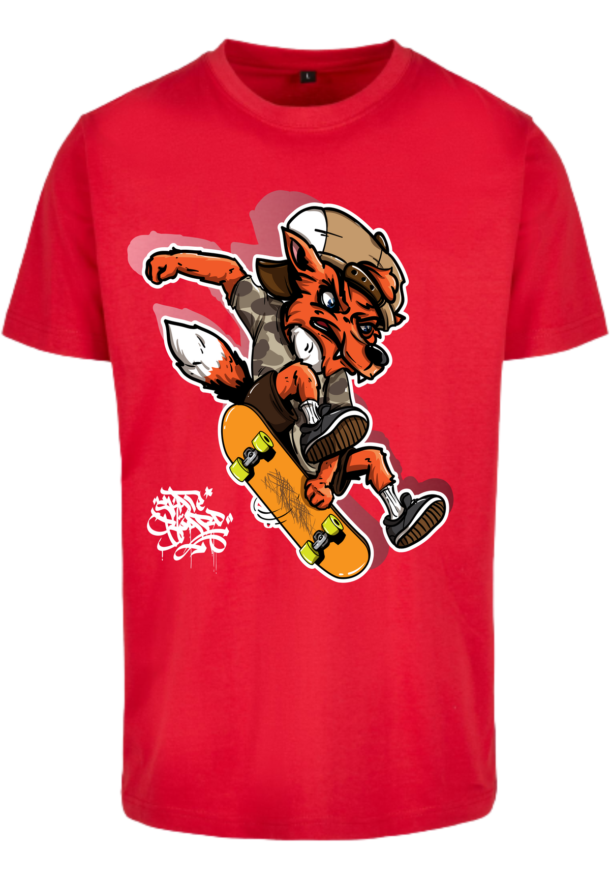 Herren T-Shirt mit coolen Skater-Fuchs Aufdruck
