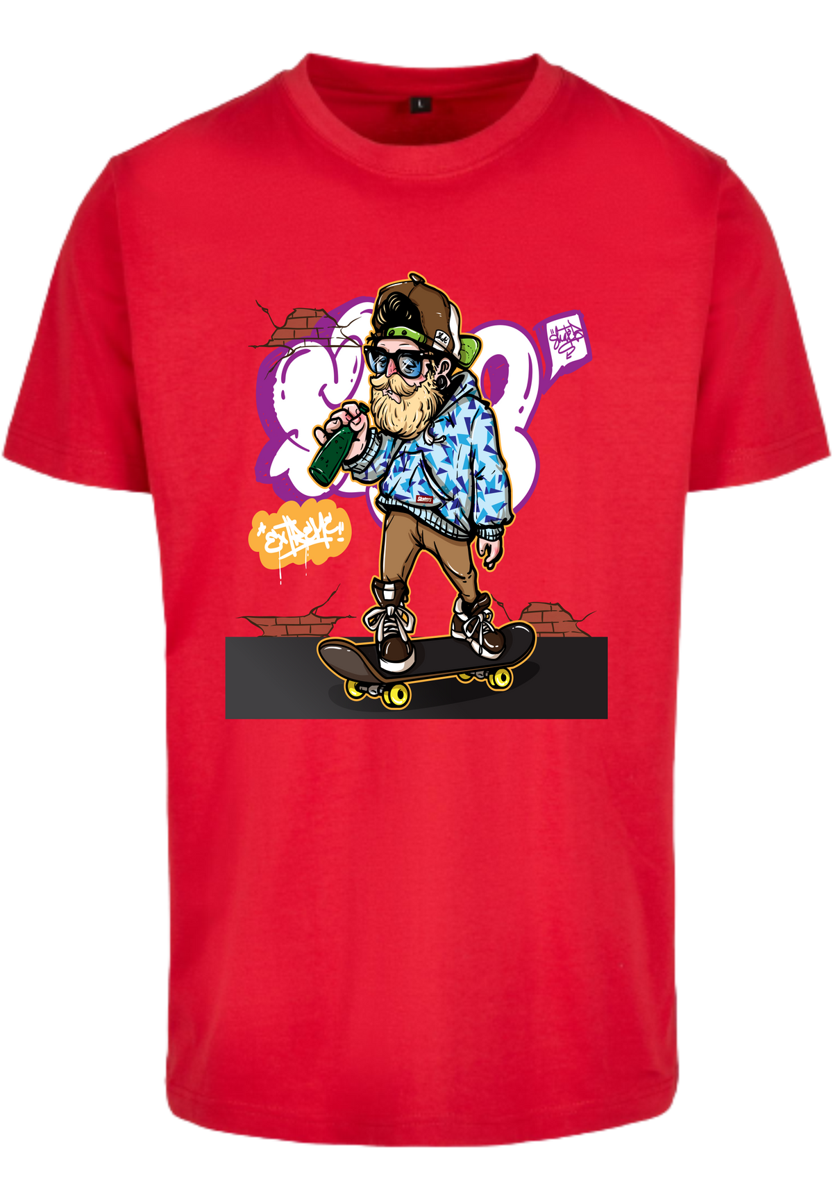 Herren T-Shirt mit lässigen Skateboardfahrer Aufdruck