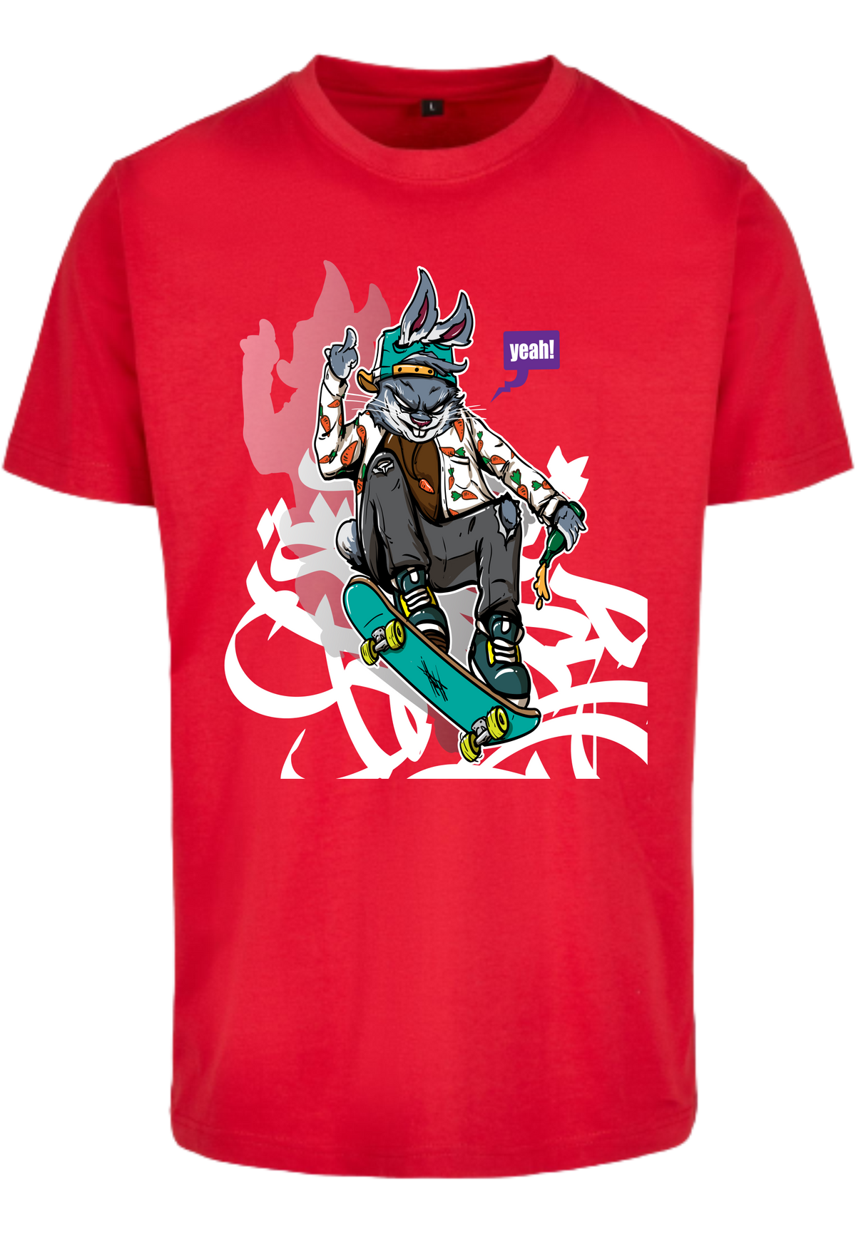 Herren T-Shirt mit verspielten Skater-Bunny Aufdruck