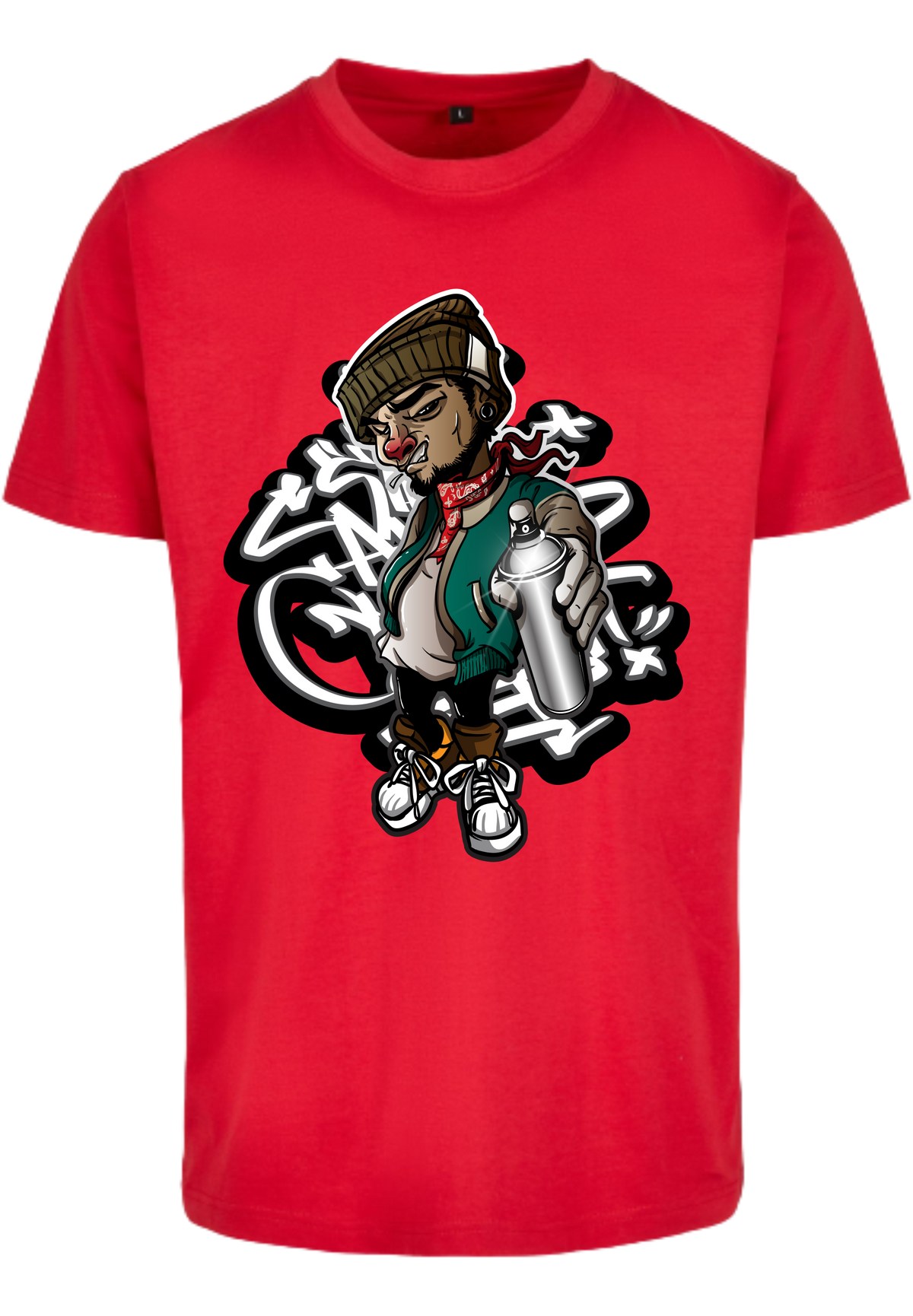 Herren T-Shirt mit Graffiti-Sprayer Aufdruck