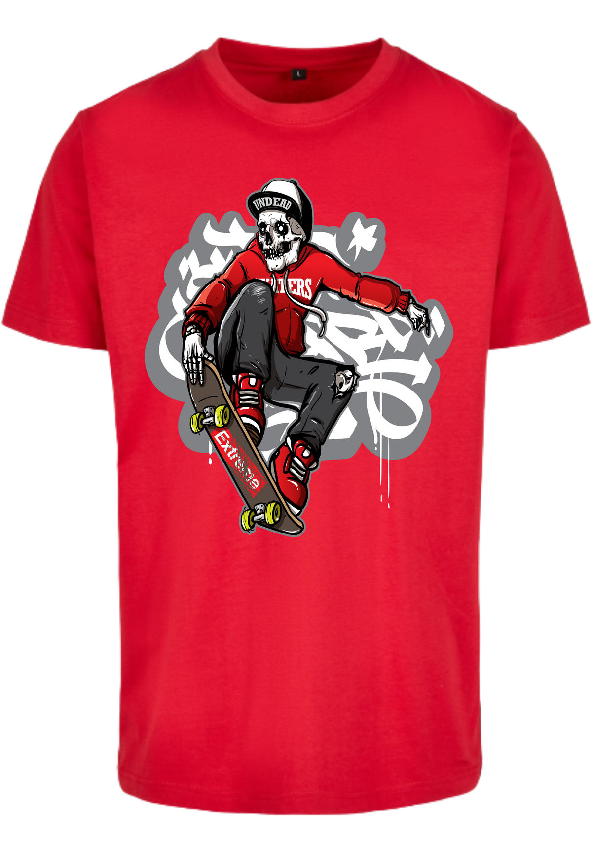 Herren T-Shirt mit Skelett-Skater Aufdruck