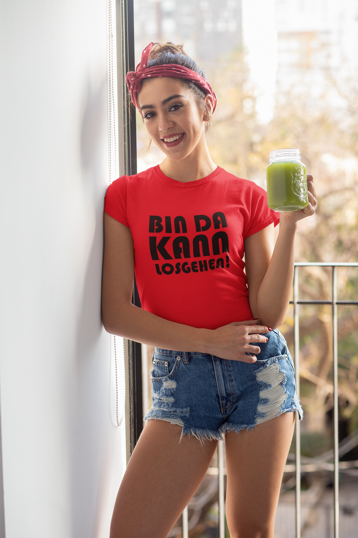 Frauen T-Shirt Bin da kann losgehen