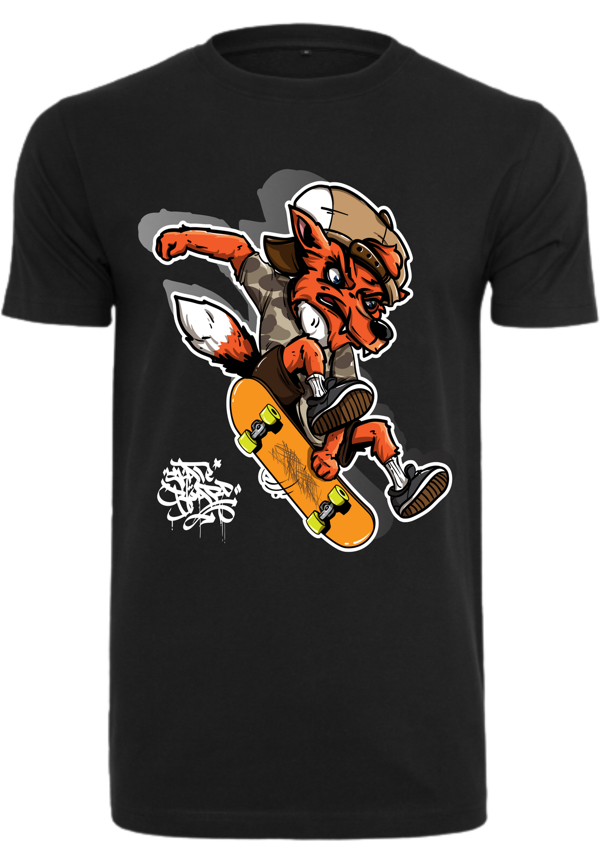 Herren T-Shirt mit coolen Skater-Fuchs Aufdruck
