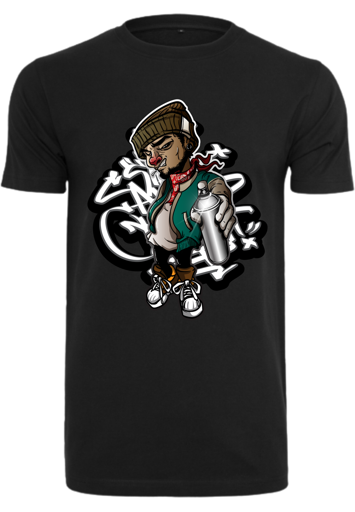 Herren T-Shirt mit Graffiti-Sprayer Aufdruck