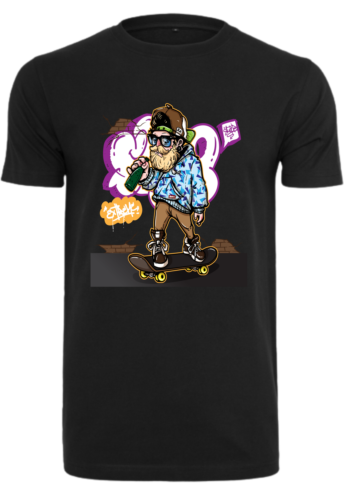 Herren T-Shirt mit lässigen Skateboardfahrer Aufdruck