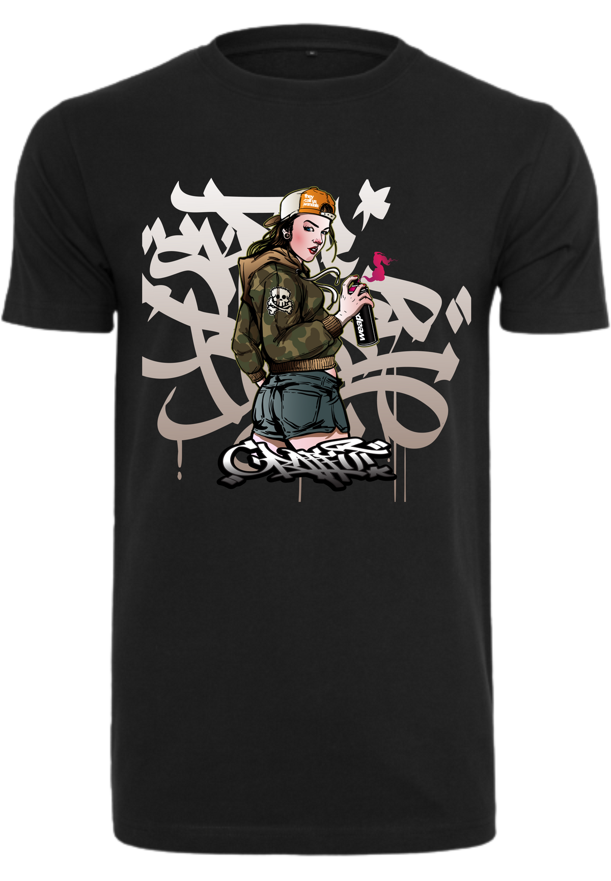 Herren T-Shirt dem beeindruckenden Sprayerin Aufdruck