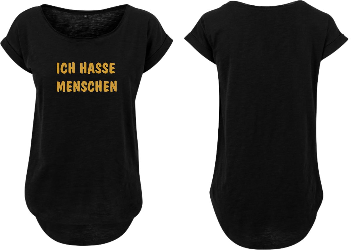 Frauen Long Shirt Ich Hasse Menschen