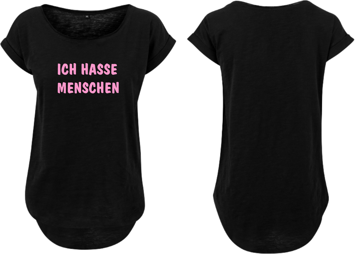 Frauen Long Shirt Ich Hasse Menschen