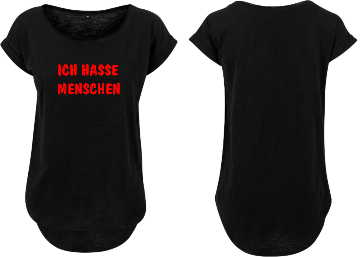 Frauen Long Shirt Ich Hasse Menschen