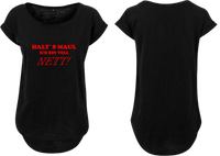 Frauen Long Shirt Halt´s Maul ich bin voll Nett!