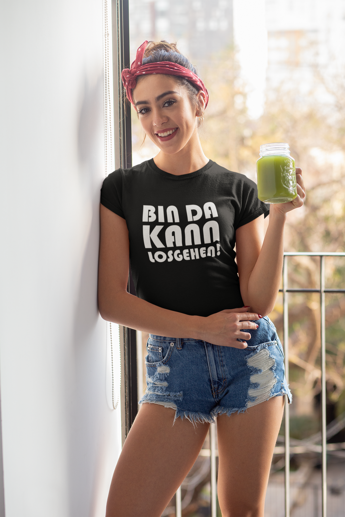 Frauen T-Shirt Bin da kann losgehen