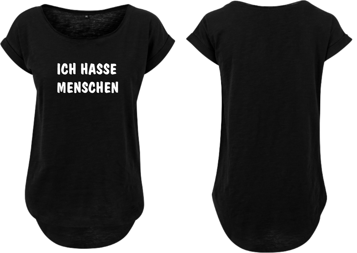 Frauen Long Shirt Ich Hasse Menschen