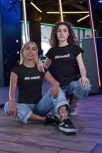 Beste Freunde Partner T-Shirt Set mit Blondie und Brownie Aufdruck