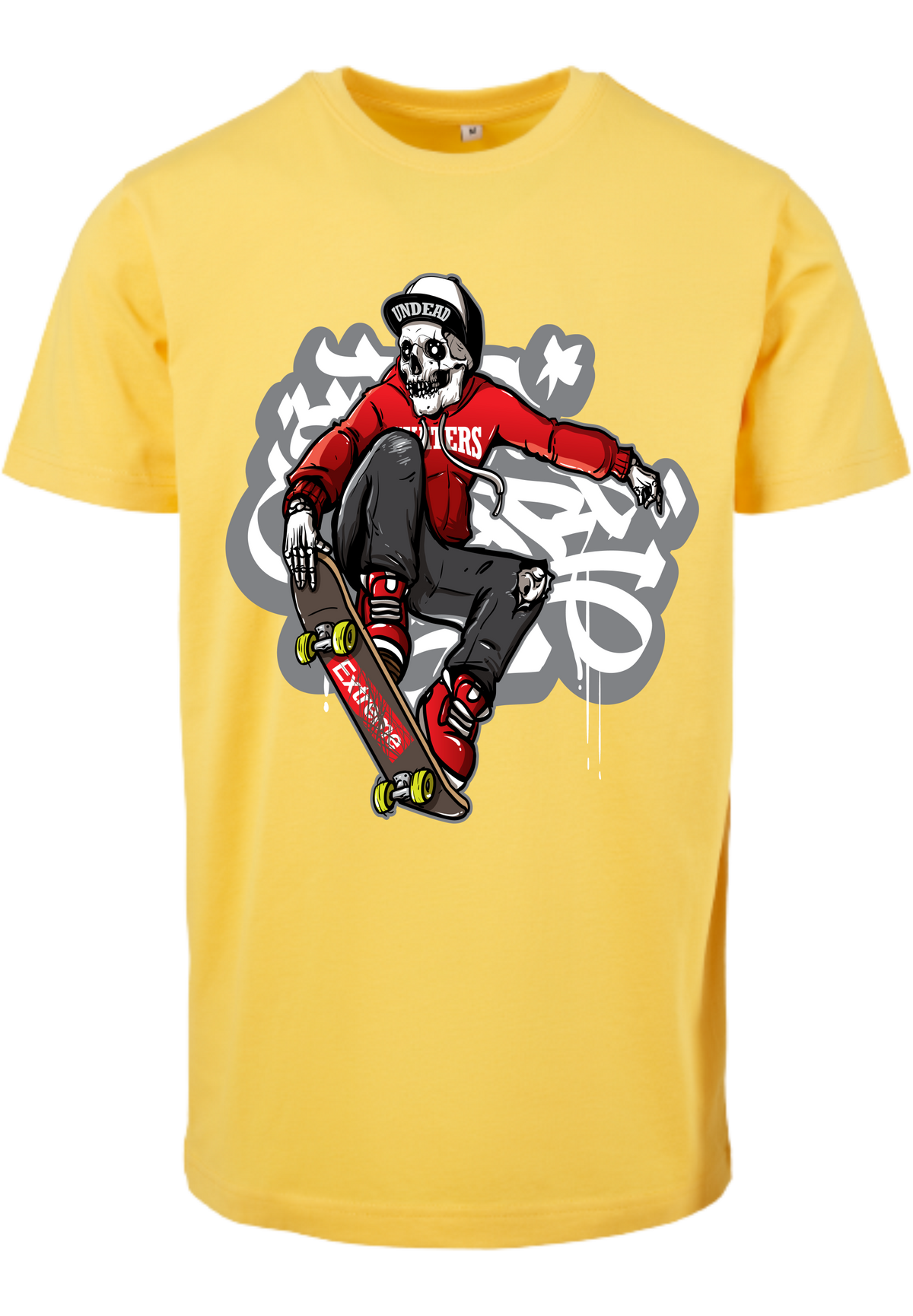 Herren T-Shirt mit Skelett-Skater Aufdruck
