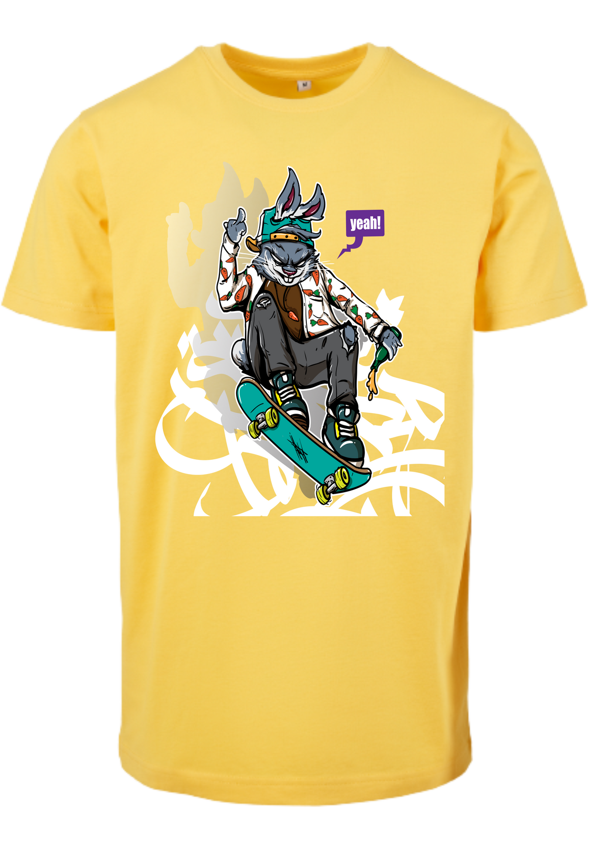 Herren T-Shirt mit verspielten Skater-Bunny Aufdruck