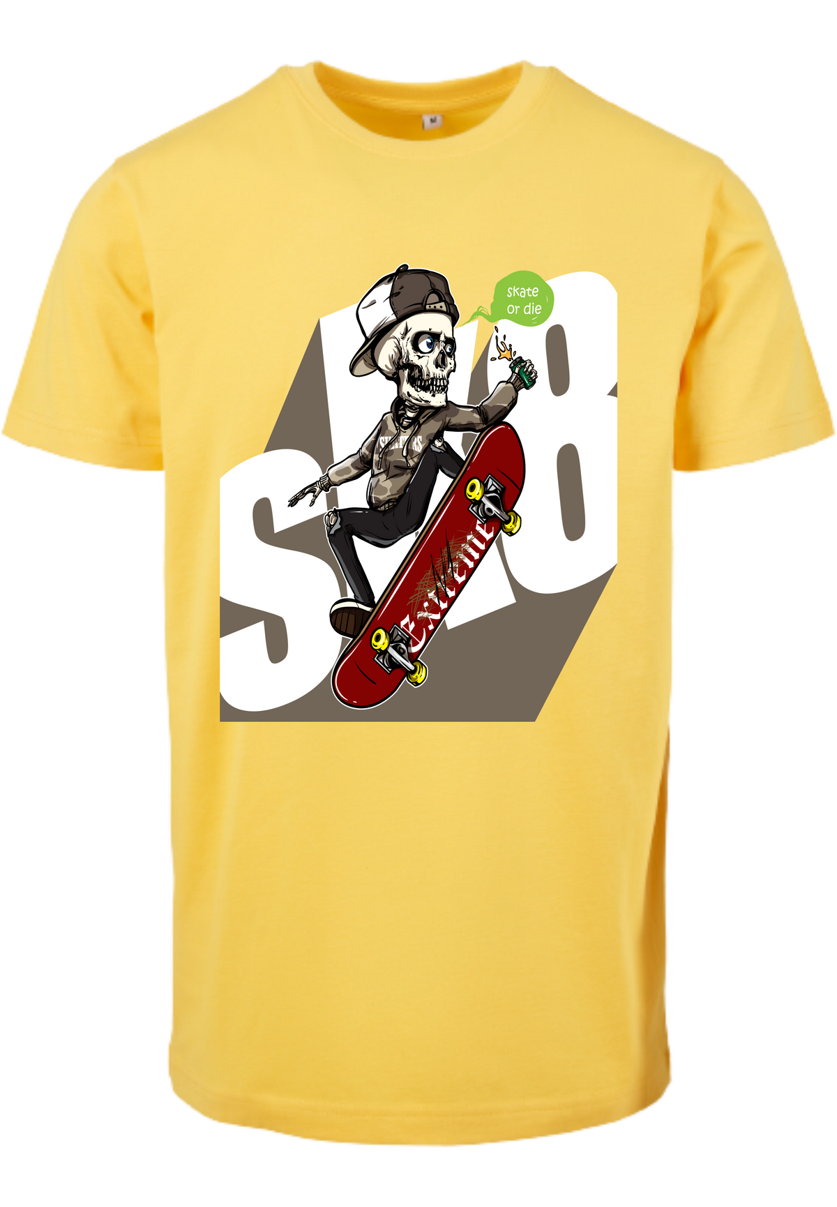 Herren T-Shirt mit einzigartigen Skelett-Skater Aufdruck
