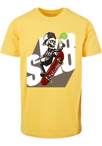 Herren T-Shirt mit einzigartigen Skelett-Skater Aufdruck
