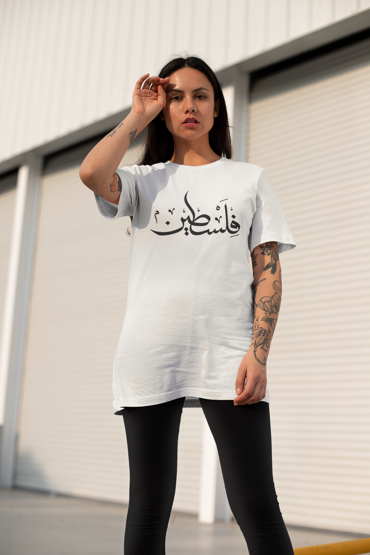 Damen Oversize Shirt Free Palestine Arabisch