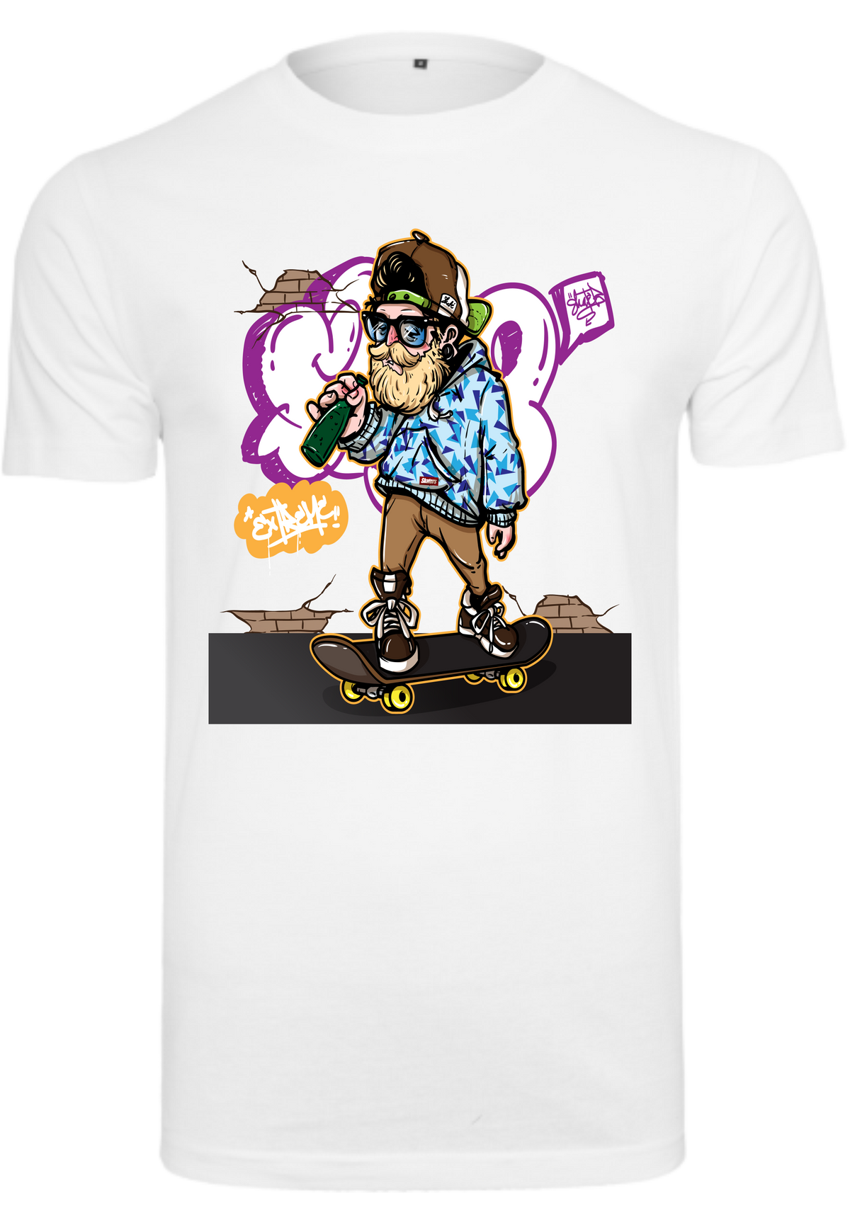 Herren T-Shirt mit lässigen Skateboardfahrer Aufdruck