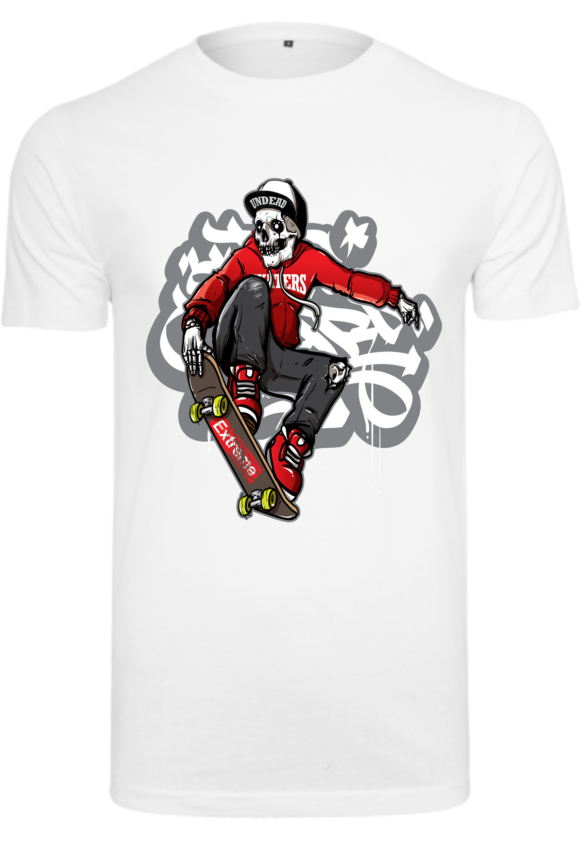 Herren T-Shirt mit Skelett-Skater Aufdruck