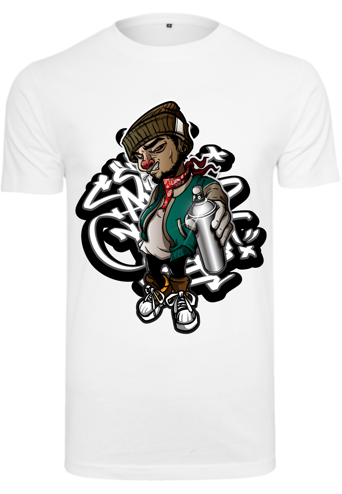 Herren T-Shirt mit Graffiti-Sprayer Aufdruck
