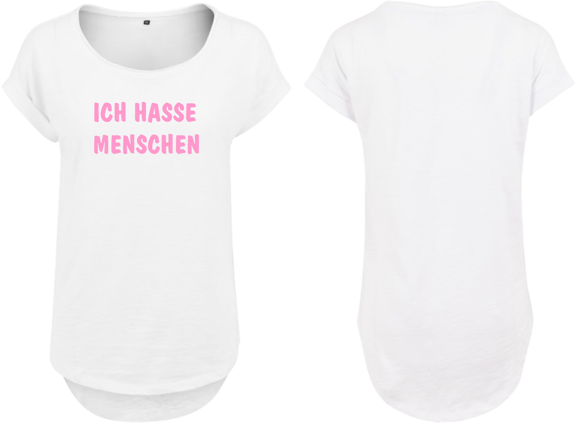 Frauen Long Shirt Ich Hasse Menschen