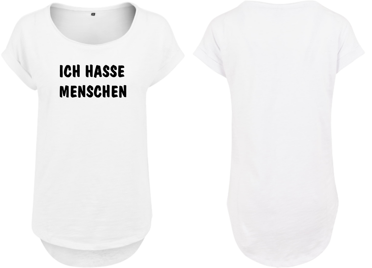 Frauen Long Shirt Ich Hasse Menschen